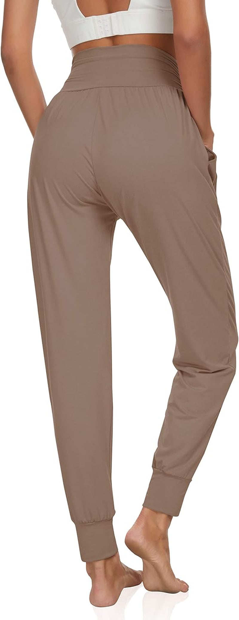 Women’s Cozy High-Waisted Yoga Joggers - Soft Lounge Sweatpants with Pockets