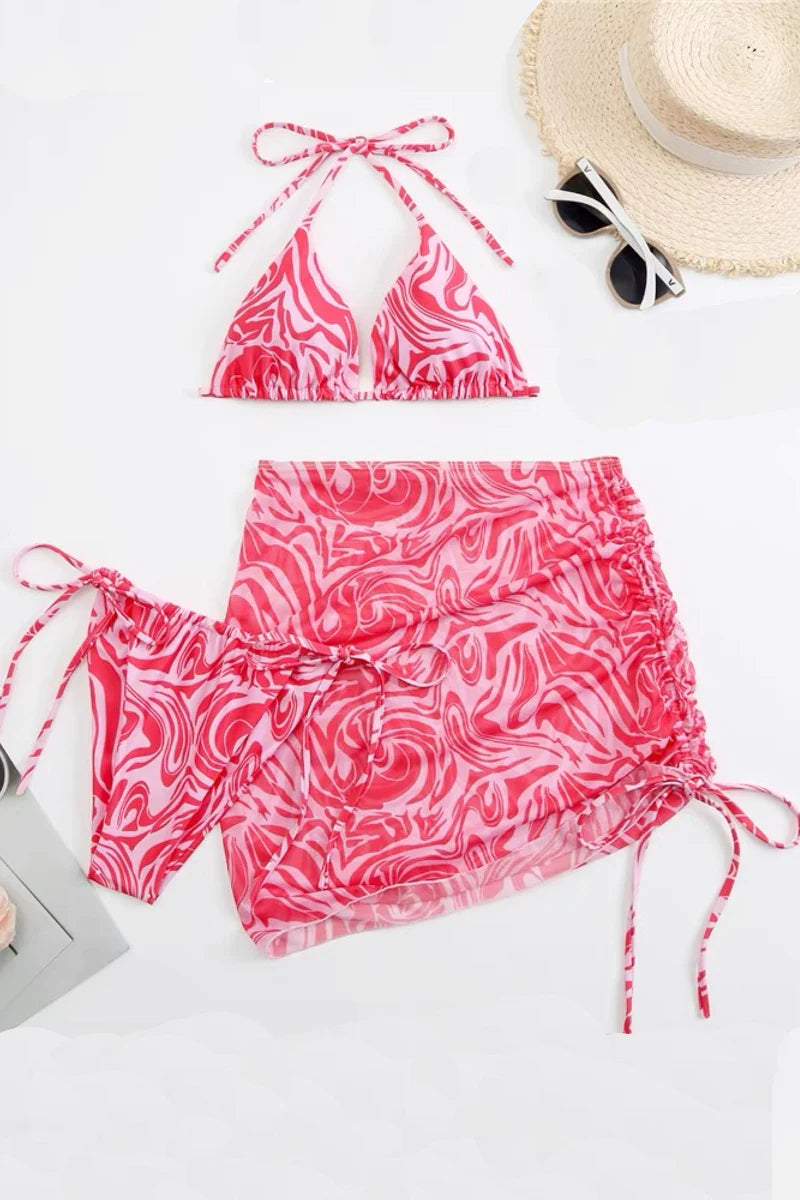 Women Three Piece Bikini Swimsuit Swimwear Swim Bathing Suit