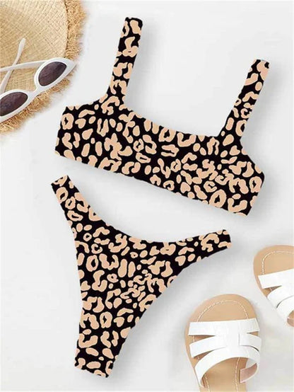 Sexy Micro Bikini 2023 Women Orange Leopard Push up Padded Thong Swimsuit Female Cut Out Bathing Suit Swimwear Trajes De Baño