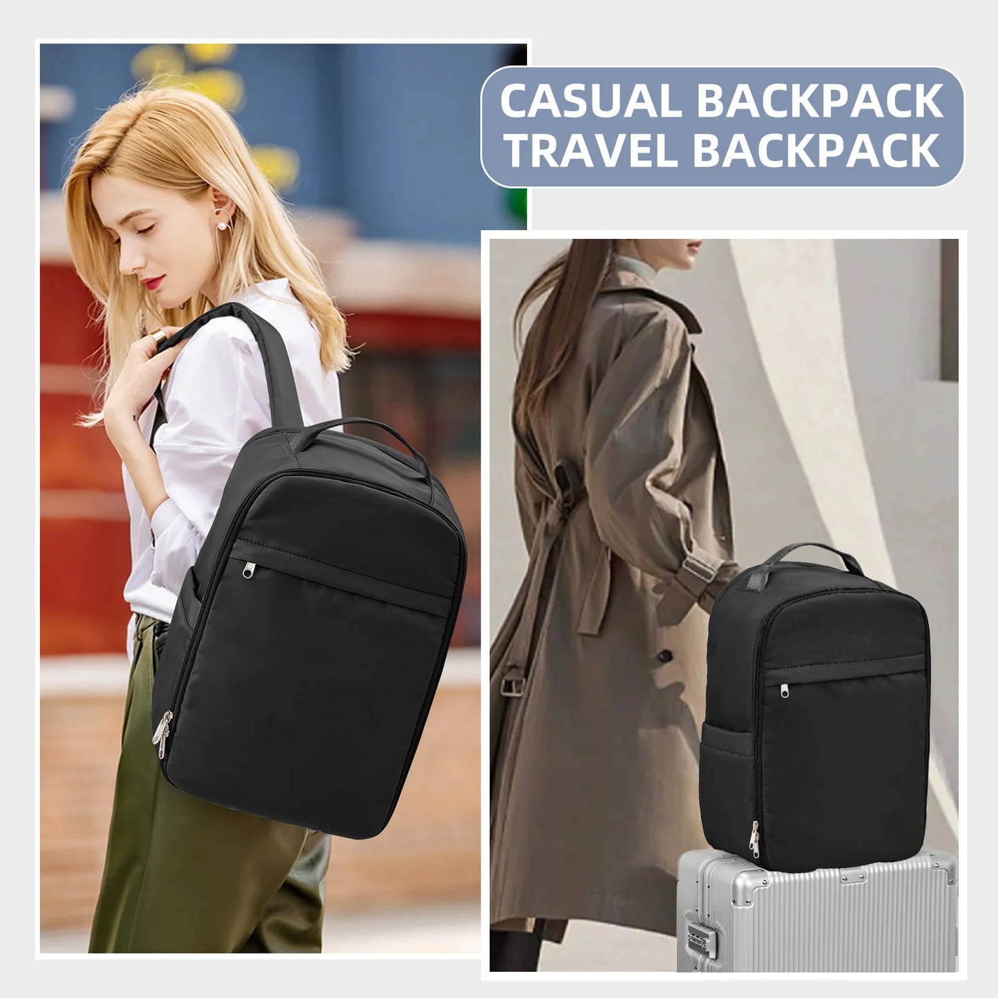 Compact Travel Backpack - 40x20x25 cm for Ryanair, 45x36x20 cm for EasyJet - Cabin Approved Hand Luggage, Laptop Backpack