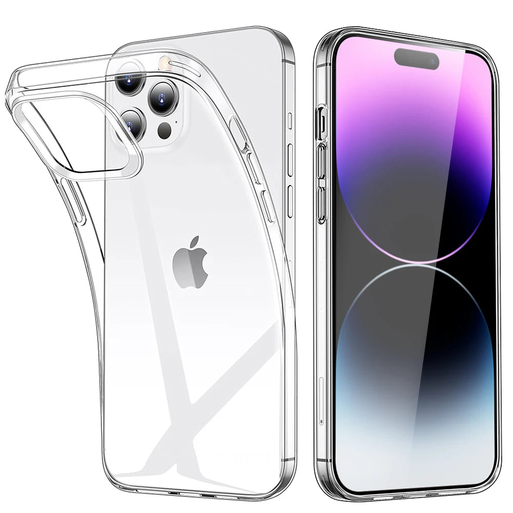 Transparent Phone Case for Iphone 15 11 12 13 14 Pro Max Soft TPU Silicone for Iphone X XS Max XR 8 7 