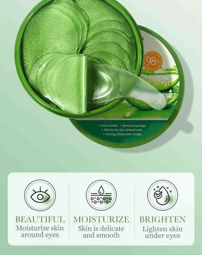 60pcs Aloe Vera Collagen Eye Mask – Anti-Dark Circles & Eye Bag Removal, Moisturizing & Firming Eye Patches