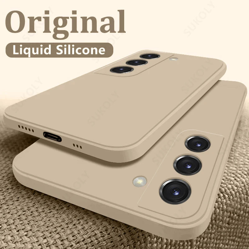 Shockproof Liquid Silicone Phone Case - Compatible with Samsung Galaxy S24/S23/S22/S21 Series