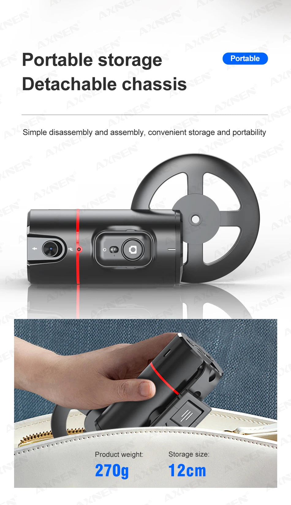 Auto Face Tracking Tripod 360° Rotation Gimbal with Remote