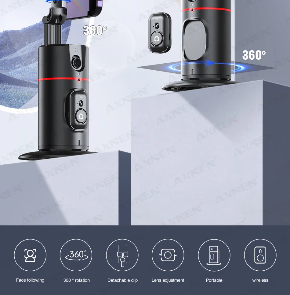 Auto Face Tracking Tripod 360° Rotation Gimbal with Remote