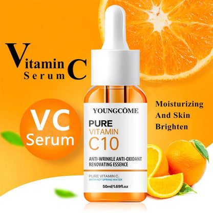 Vitamin C Brightening Facial Serum with Hyaluronic Acid – Anti-Aging, Moisturizing, and Skin Repair