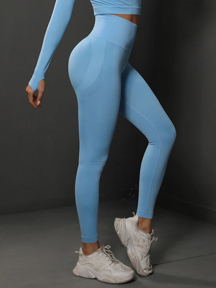 Women's Seamless High-Waist Yoga Leggings - Hips Lifting, Bubble Butt Effect, Workout & Running Pants