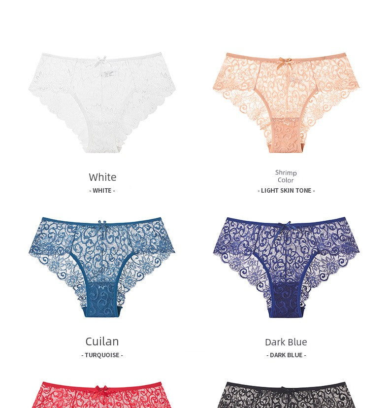 3-Pack Lace Mid-Waist Panties for Women – Plus Size, Seamless, Sheer Briefs