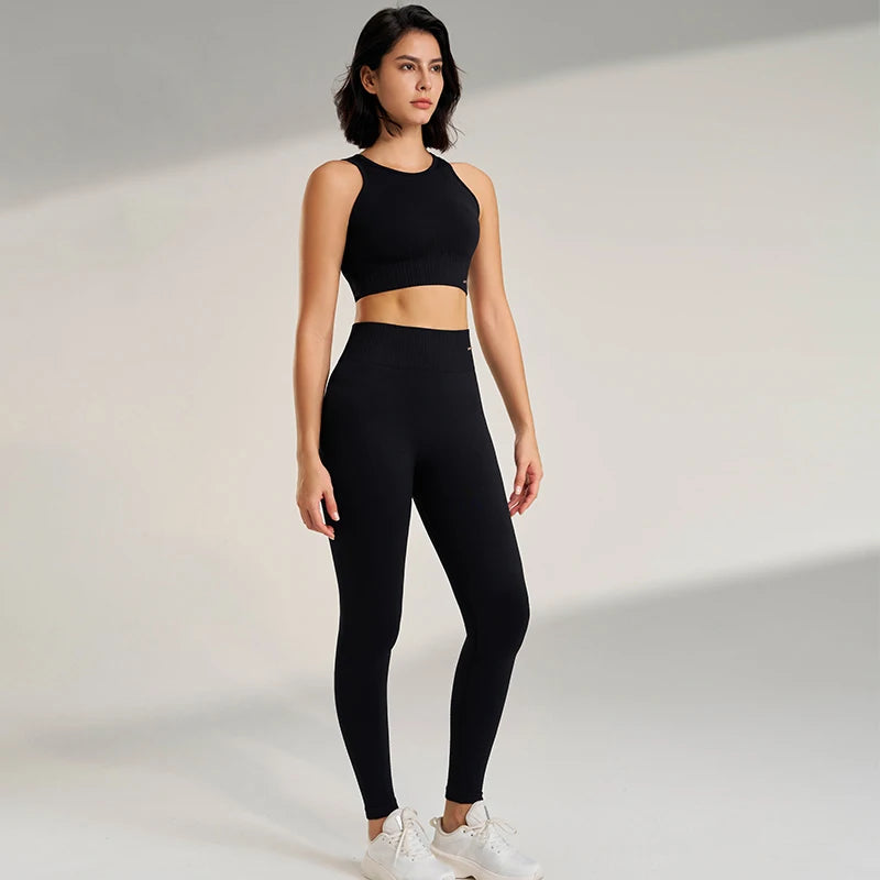 Women's Seamless Yoga Set - High Waisted Leggings & Sports Bra 2-Piece Fitness Outfit