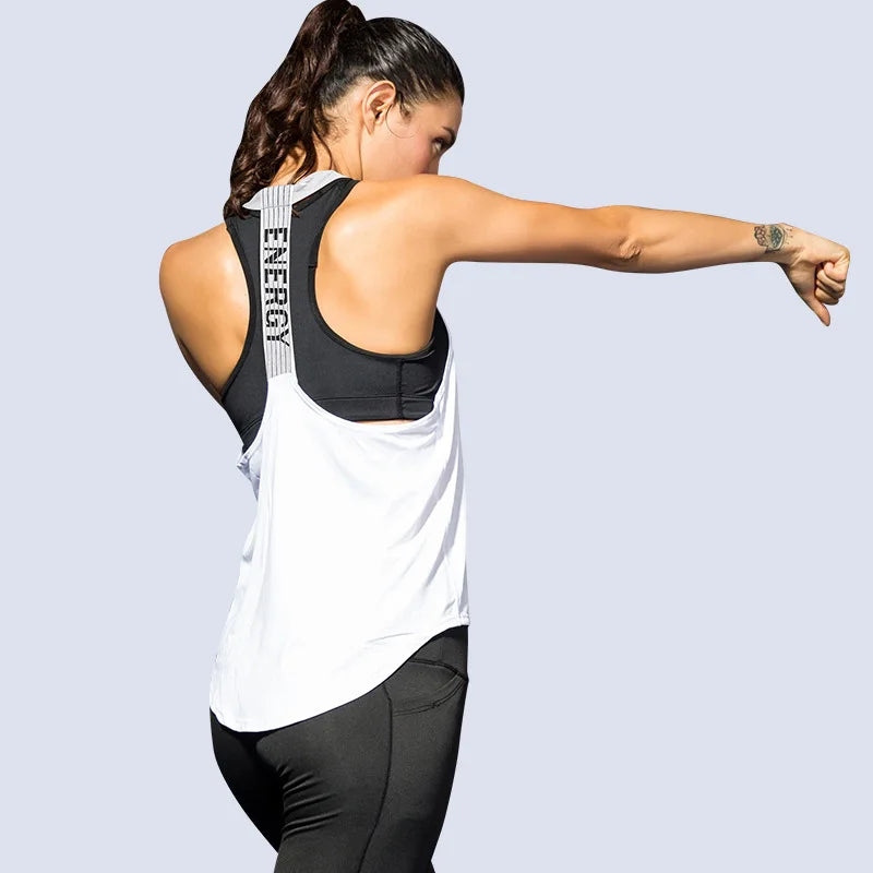 Women’s Black Sleeveless Yoga Top – Backless Fitness Shirt for Gym & Running