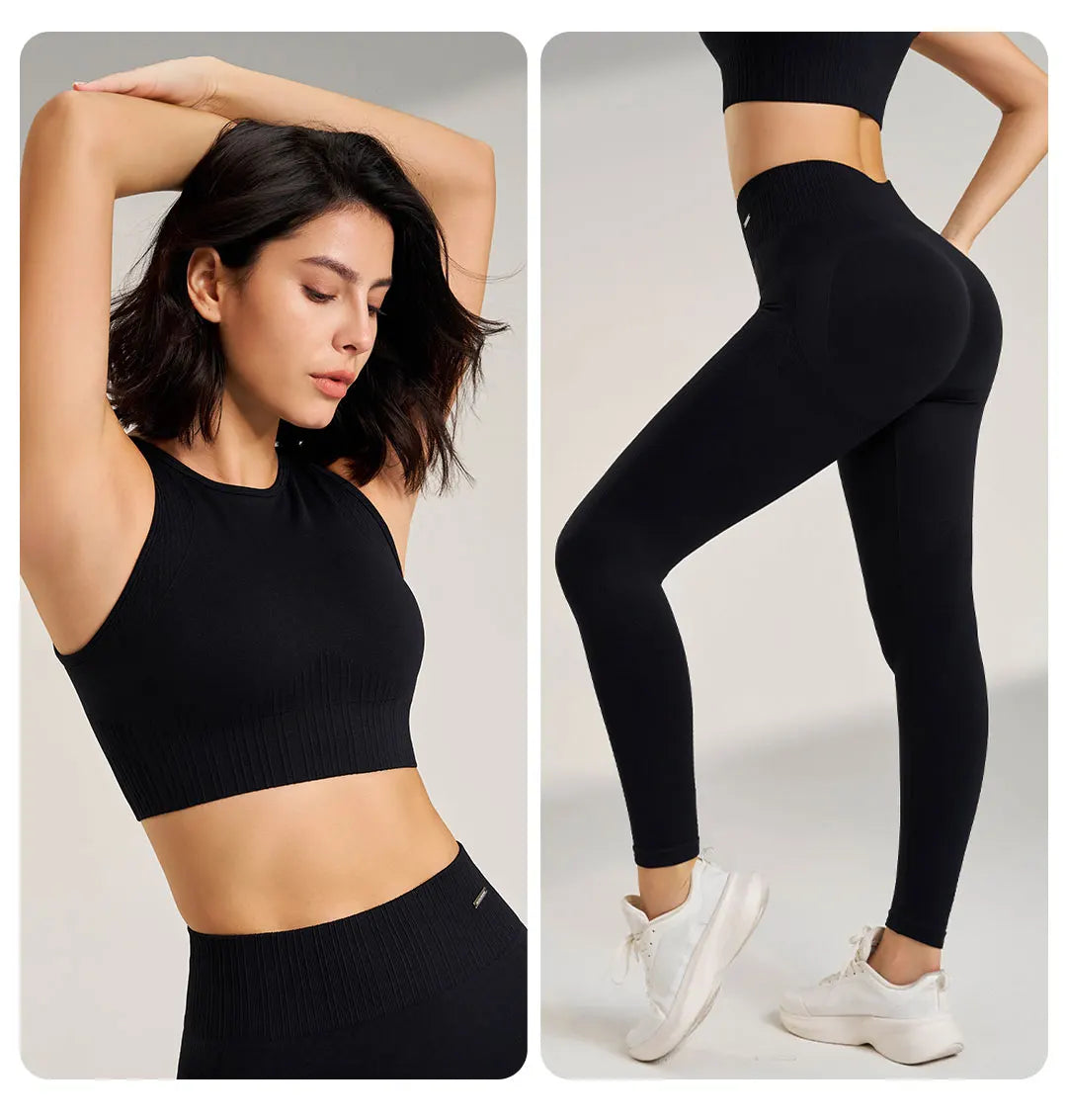 Women's Seamless Yoga Set - High Waisted Leggings & Sports Bra 2-Piece Fitness Outfit