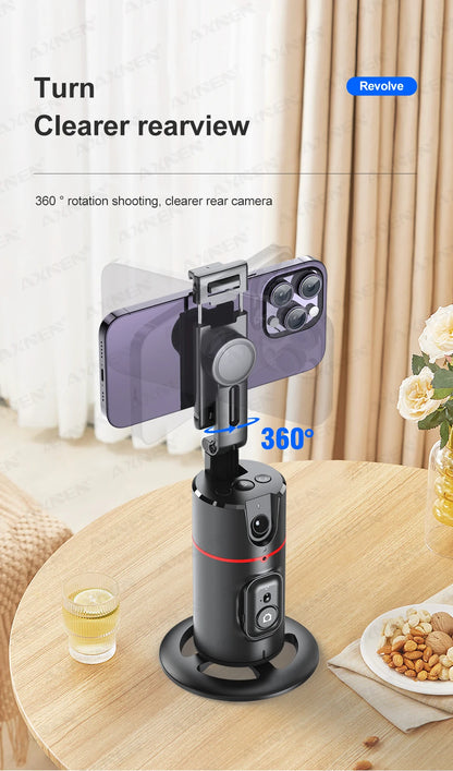 Auto Face Tracking Tripod 360° Rotation Gimbal with Remote