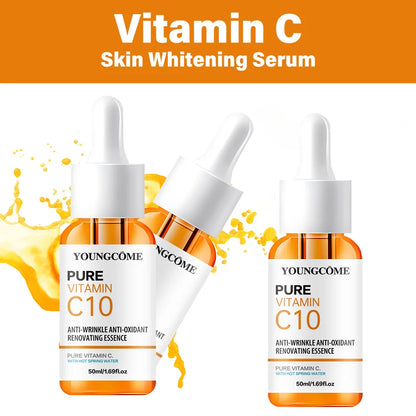 Vitamin C Brightening Facial Serum with Hyaluronic Acid – Anti-Aging, Moisturizing, and Skin Repair