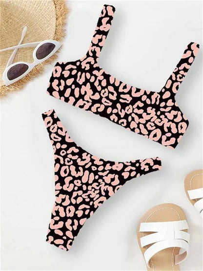 Sexy Micro Bikini 2023 Women Orange Leopard Push up Padded Thong Swimsuit Female Cut Out Bathing Suit Swimwear Trajes De Baño