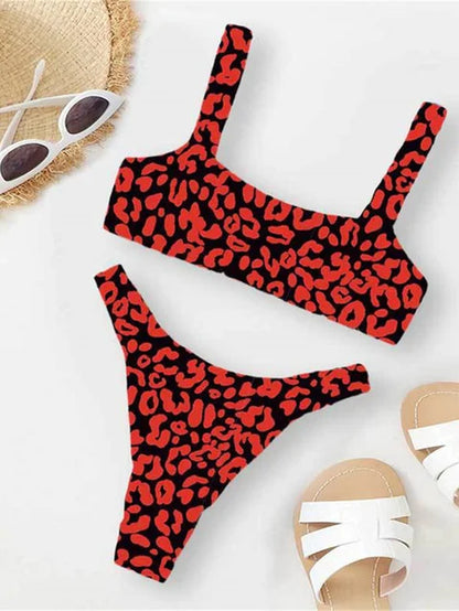 Sexy Micro Bikini 2023 Women Orange Leopard Push up Padded Thong Swimsuit Female Cut Out Bathing Suit Swimwear Trajes De Baño